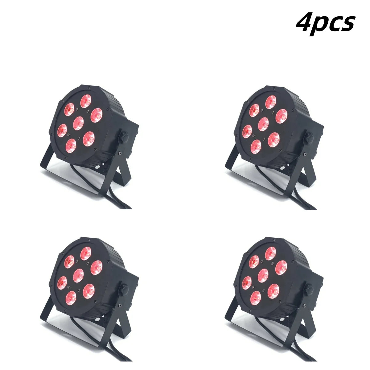 4PCS 7x18W LED Flat SlimPar RGBWA UV Light 6in1 LED Wash DJ Light Stage Dmx512 Stage Lighting