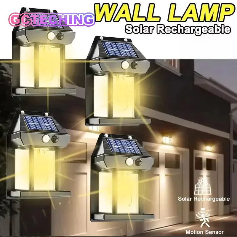 1/2 PCS Solar Wall Light with Motion Sensor Independently Used for Terrace Porch Garden Deck Fence