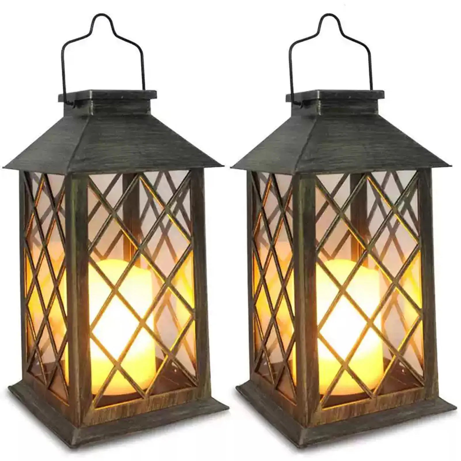1pcs Solar Powered Hanging Lamp Flickering Flameless Candle Waterproof LED Light For Table Patio Lawn Outdoor Party Decorative