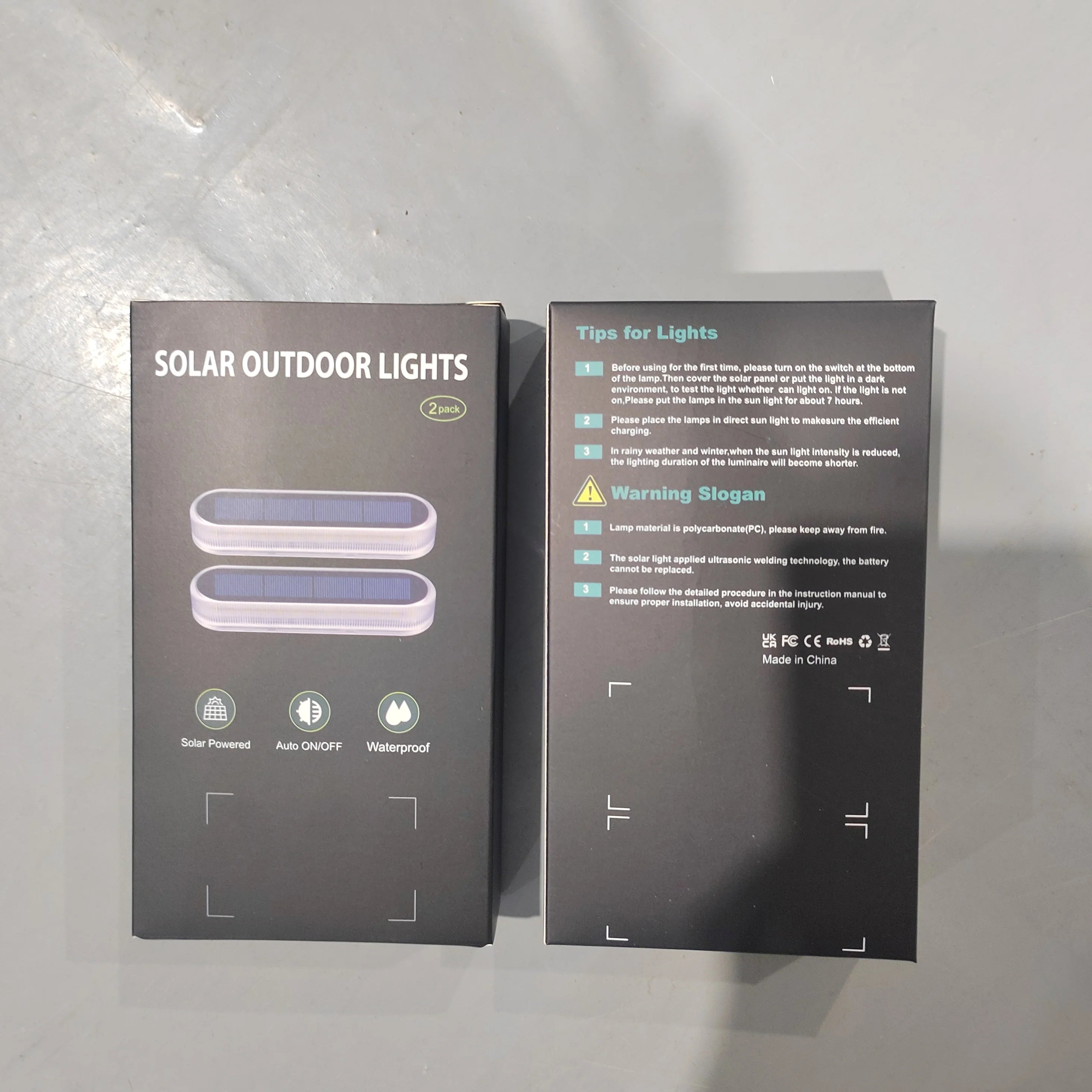 5 Years Lifespan Solar LED Step Lights Waterproof IP68 Outdoor LED Deck Lights Auto ON OFF for Stairs Driveway Deck Walkway Dock