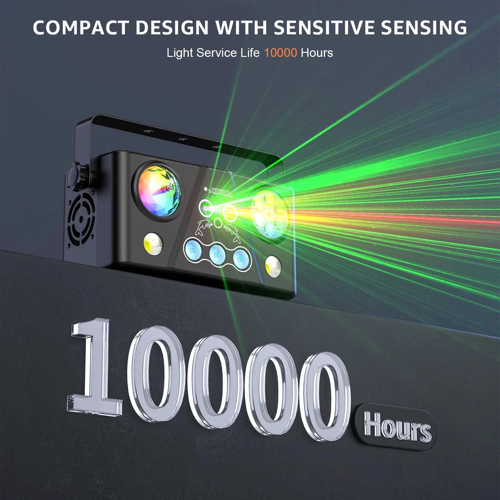 U'King 40W RGB LED Bee Eye Beam Effect Light 5IN1 Effect Disco Ball Dyeing Pattern Strobe DJ Light for Disco Party Stage Light