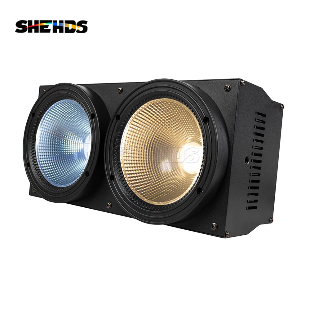 SHEHDS 200W Warm Cool White 2IN1 Projector 2 Eyes 2x100W COB LED Light Audience Blinder For DJ Disco Wedding Party Lighting