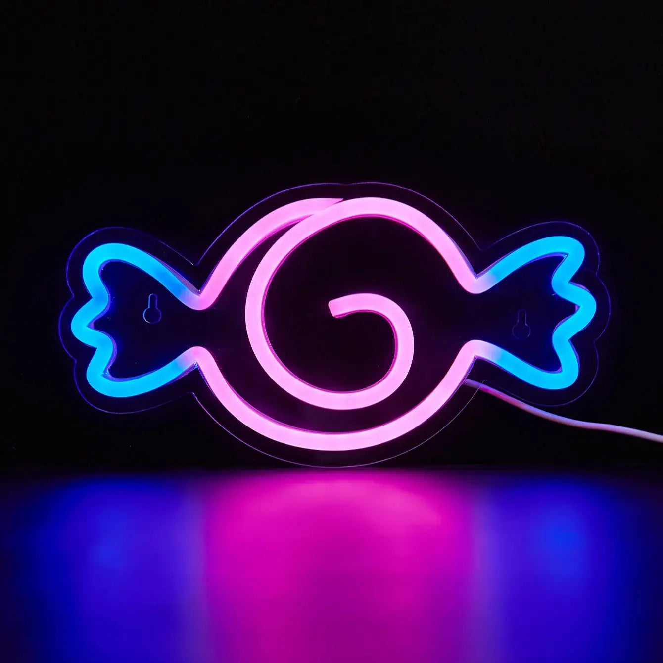 Chi-buy LED Neon Candy USB Powered Neon Signs Night Light 3D Wall Art Bedroom Living Room Decor Lamp Signs
