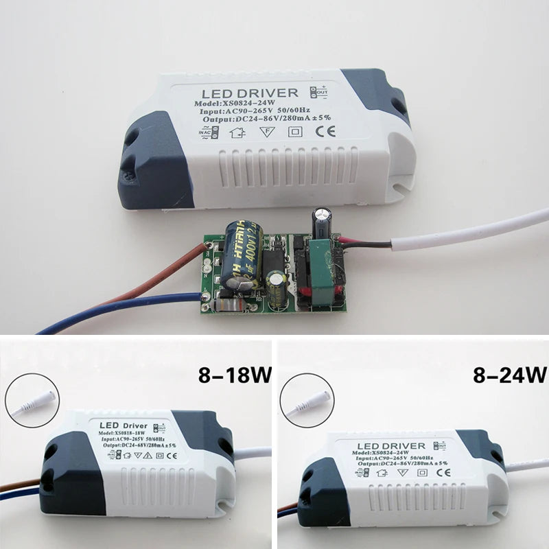 LED Driver 280mA 8-24W AC 110V 220V To DC 24V Lighting Transformer Panel Ceilling Lamp LED Strip Power Supply Adapter 1pc