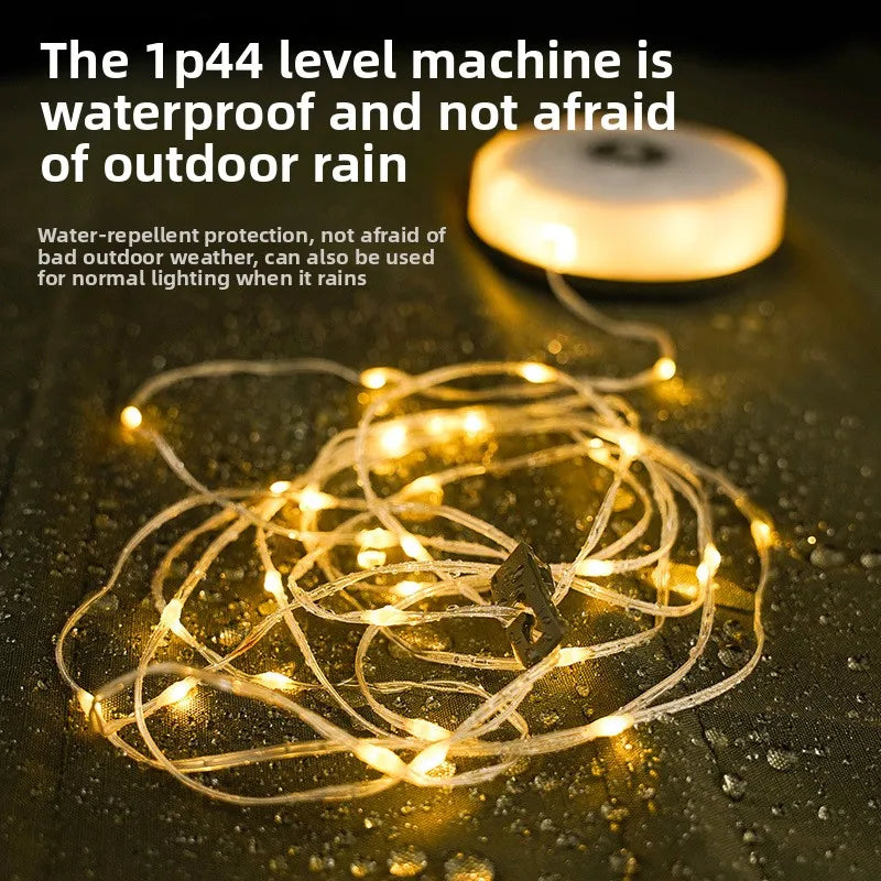 Rollable LED Garland Camping Light with Retractable LED String Lights Colorful Festive Atmosphere Party Tent Lighting Current