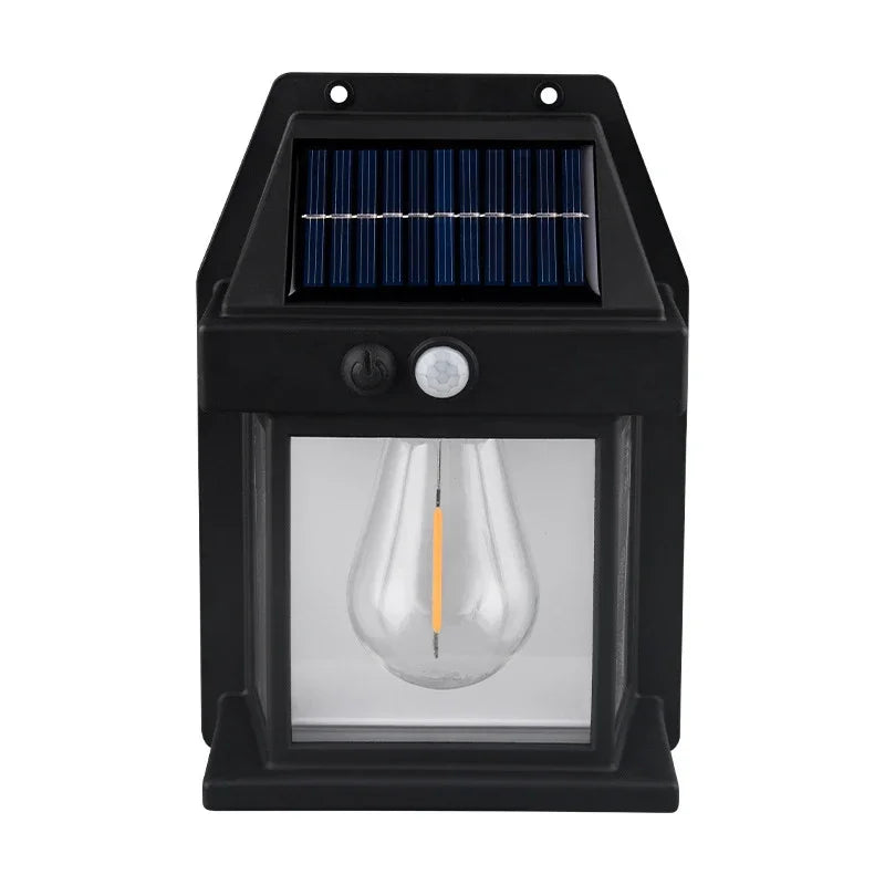 3 Lighting Modes Waterproof Courtyard Garden Decoration Lantern Solar Tungsten Night Lamp Intelligent Motion Sensor Wall Lamp