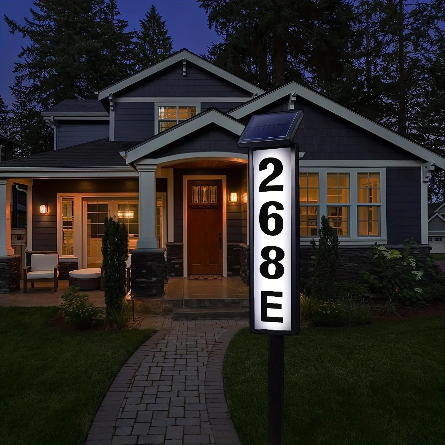 Solar-Powered Door Sign Lights, Ground-Insert Lawn Lights, No Wiring Required, Automatically Light up at Night, Eye-Catching Address Signs, Suitable for Homes, Mailboxes, Factories, and Commercial Areas, Outdoor Christmas Gar