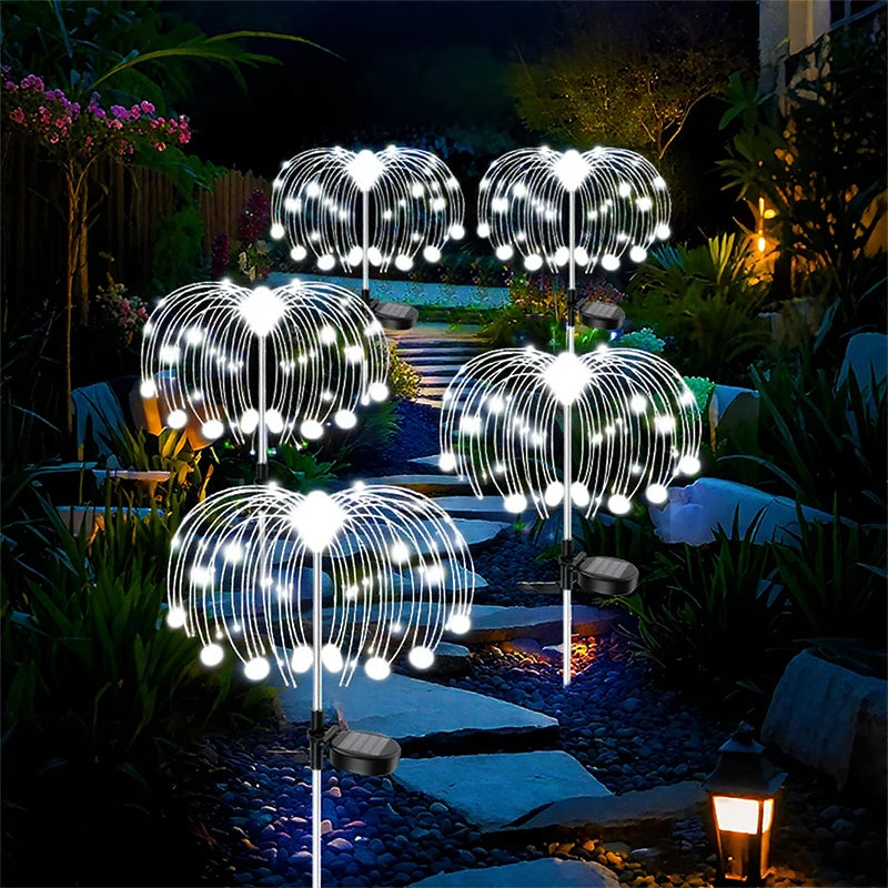Outdoor LED Solar Patio Lights Waterproof Christmas Decor Firework Ground Socket Lights for Yard Garden Pathway Lawn Street 1PC
