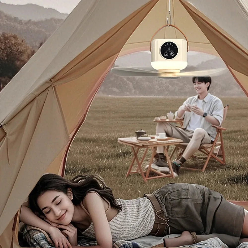 New Wireless Portable Rechargeable Ceiling Fan for Student Dormitories, Small Portable Outdoor Camping, USB Plug-In Style Fan