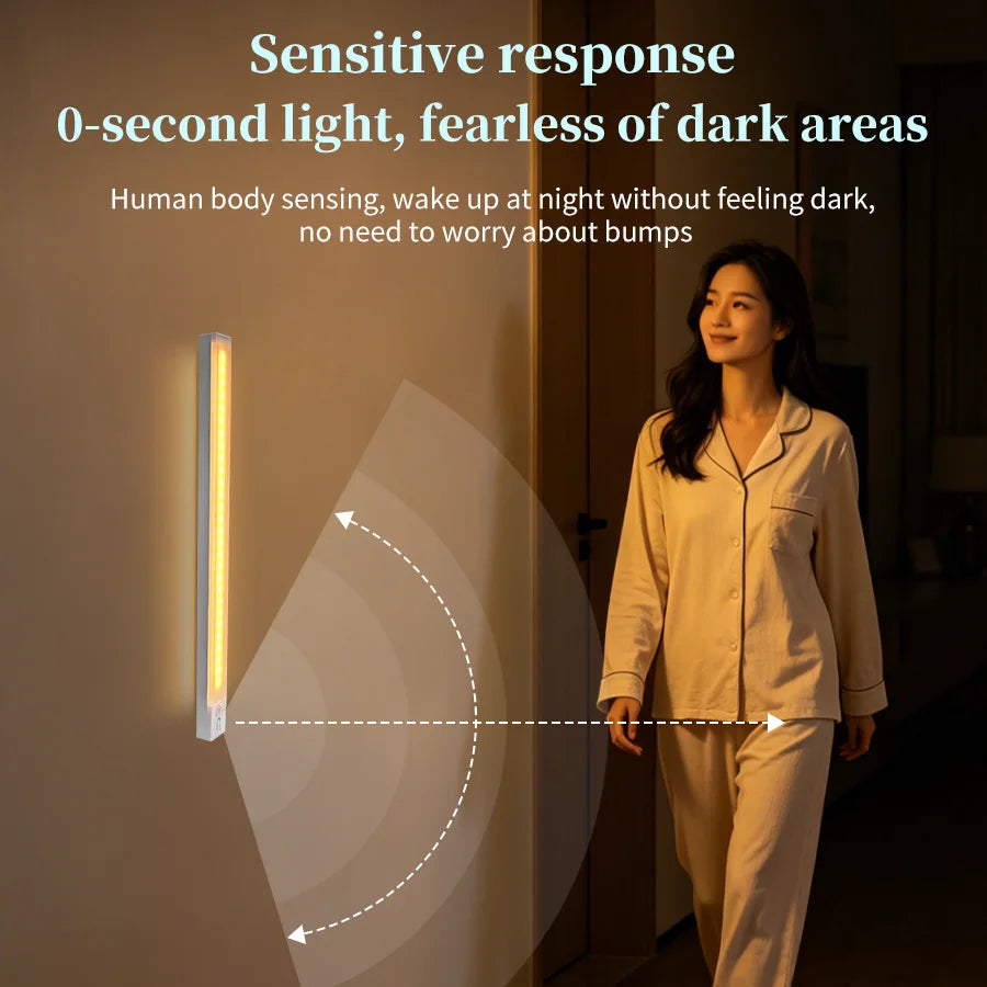 Rechargeable LED Cabinet Light Motion Sensor Magnetic RGB Gradient Ambient Night Lamp Kitchen Closet Bedroom Gaming Room Decor