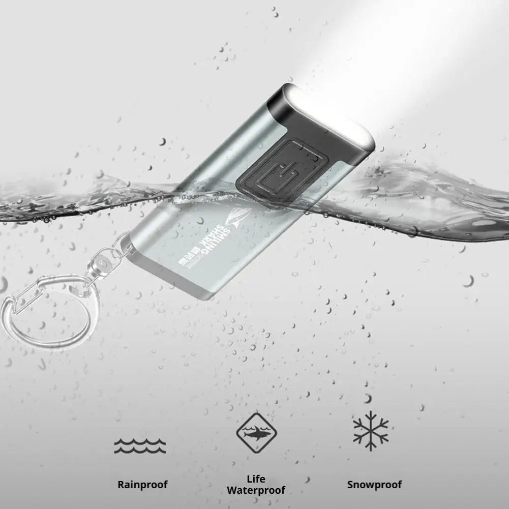 Multifunctional Keychain Flashlight USB Rechargeable Mini Flashlight With COB Work Light Keyring Camping Walking Pocket Lamp