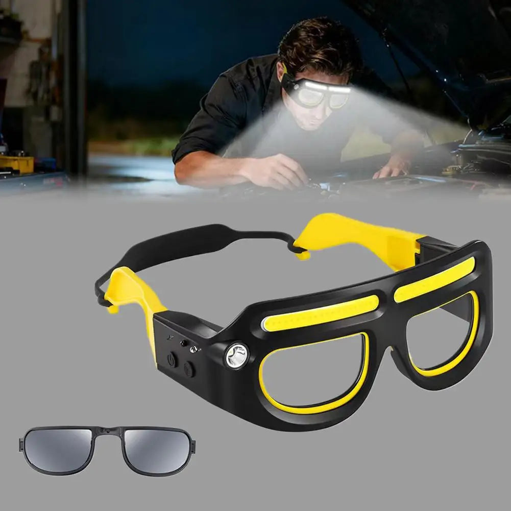 Upgrade LED Glasses Rechargeable Headlight Glasses For Outdoor Cycling and Night Fishing with 5 Modes