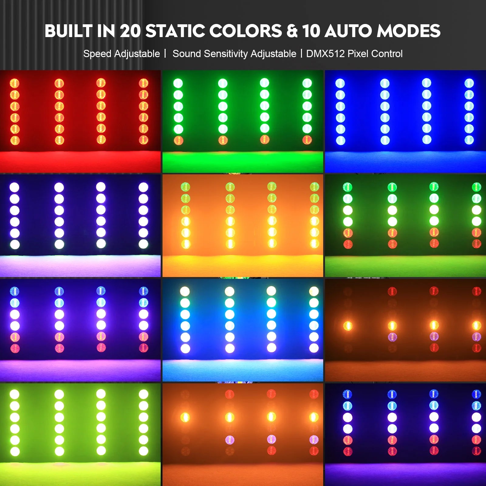 4PCS 300W COB Par Light RGB LED Retro Lights Stage Linear Vintage Light DMX for Party Concert Wedding Theater Live Show Bar Club
