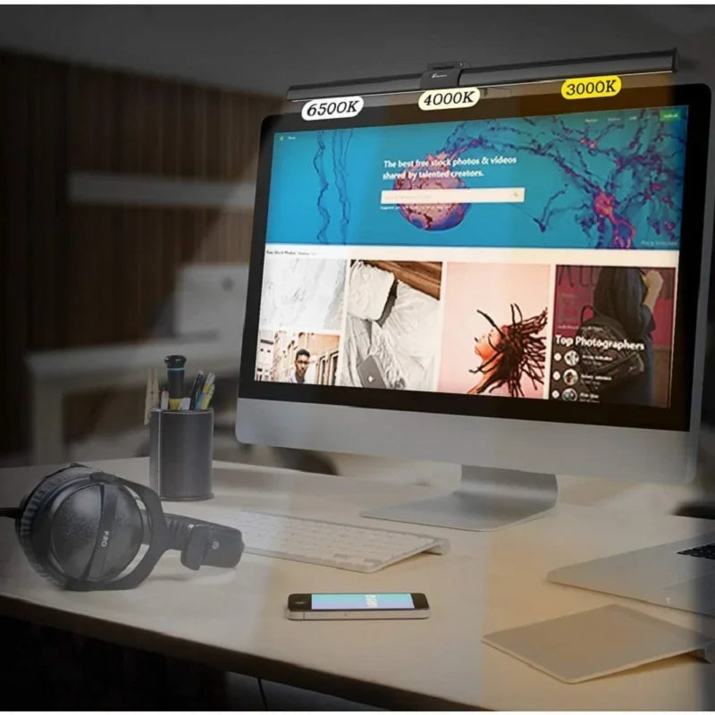 Computer Monitor Screen Light Bar LED Desk Lamp Monitor Light Bar Eye-Care Stepless Dimming Lighting Table Lamp for Work Gaming
