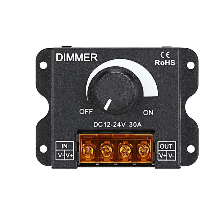 DC 12V-24V LED Dimmer Switch 30A LED Monochrome Controller PWM Digital Stepless Dimming for Lamp Strip Single Color Lamp
