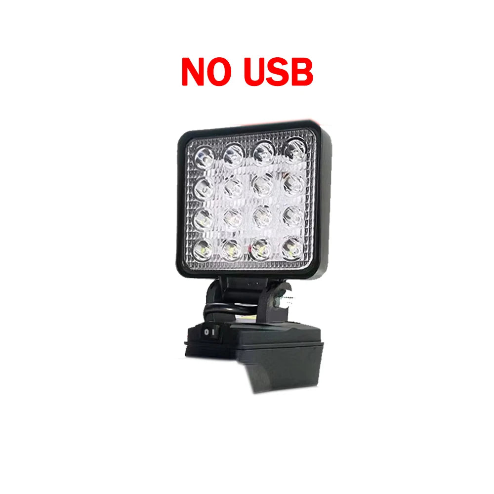 Led Light Portable Spotlight Cordless Outdoor Work Fishing Handheld Emergency ToolLight Fit Makita/Dewalt/Milwaukee 18V Battery