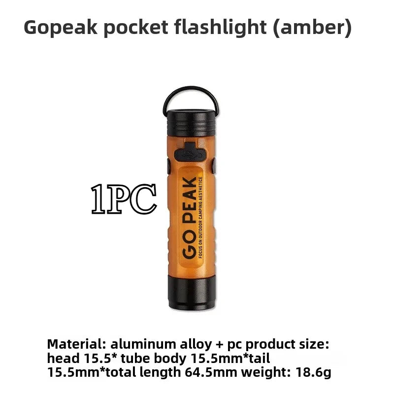 GOPEAK New 7 Colors 5050 Small Light Outdoor Key Clip Cap Led Long Endurance Disaster Relief Emergency Pocket Mini Flashlight