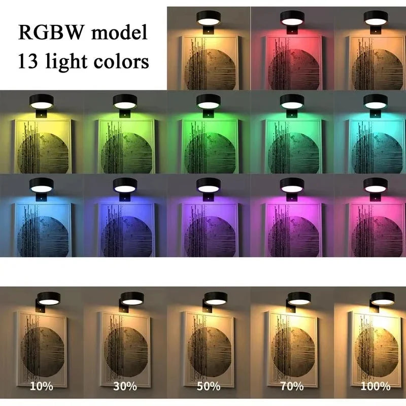 1/2pcs Picture Lights LED Magnetic Art Display Light Battery Operated Magnetic Dimmable Painting Spotlight w/ 13 Lighting Modes