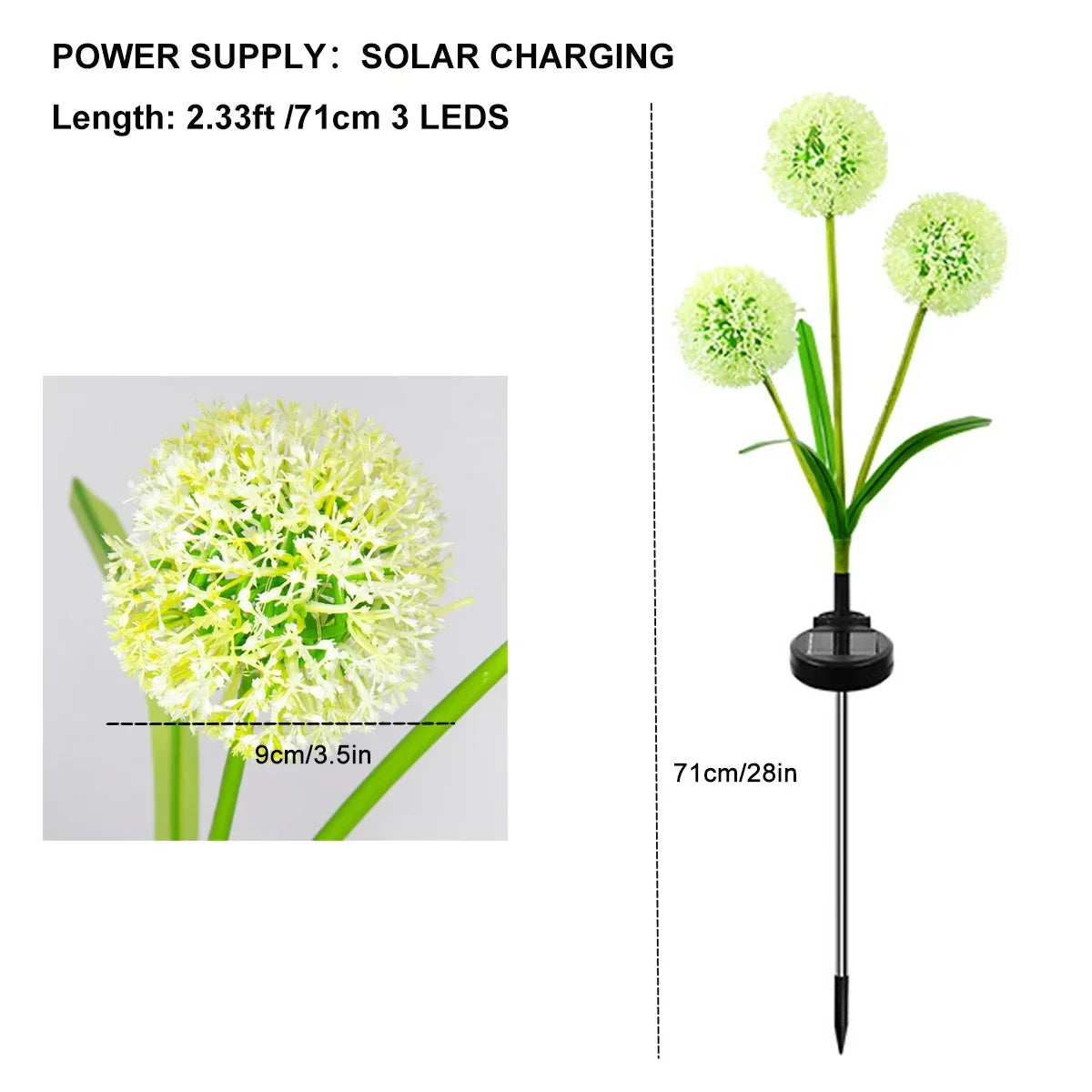 Solar Powered Warm/colorful Heads Onion Head Light for Garden Lawn Patio Pathway Outdoor Light Battery-operated Garland