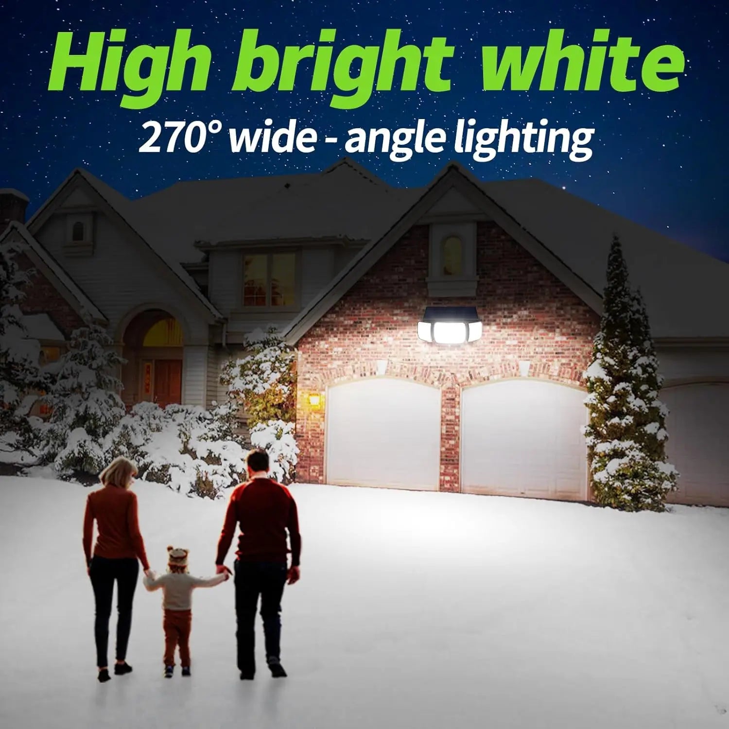 Intelamp Long Battery Life 6000mah Outdoor Solar Light Flood Light Larger Solar Panel Two Motion Sensors For Garden Yard Garage