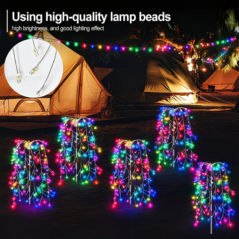 Outdoor LED Fairy Lights Garden Path Decor Garland Tree Solar Lights for Balcony Patio Party Street Lawn Lamp