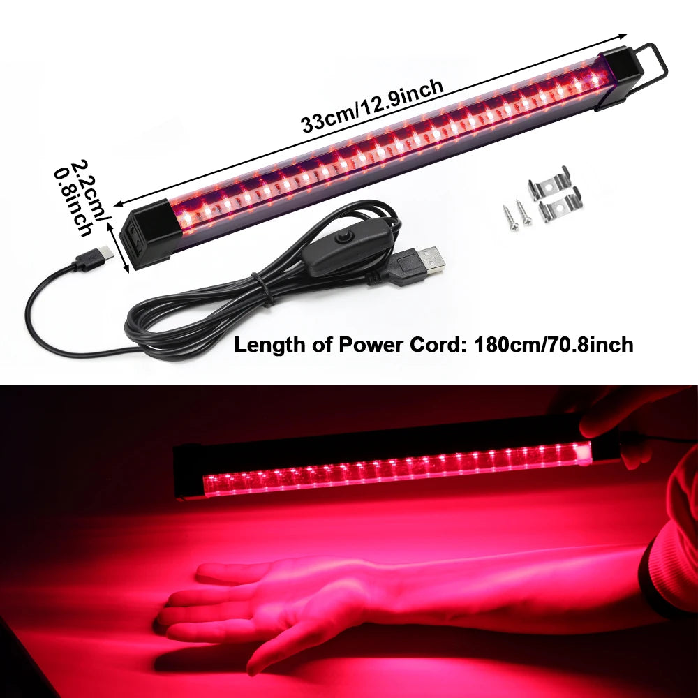 LED Red Light Healthcare Lamp T8 LED Tube Light USB 5V For Full Body Face Near Infrared Light Beauty Health Lamp LED Tube