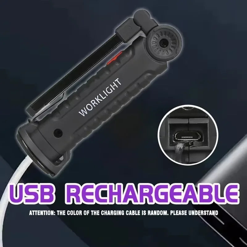395nm Led UV Flashlight USB Rechargeable Foldable Lamp with Magnetic and Hook Pet Urine Detector Resin Curing Portable UV Light