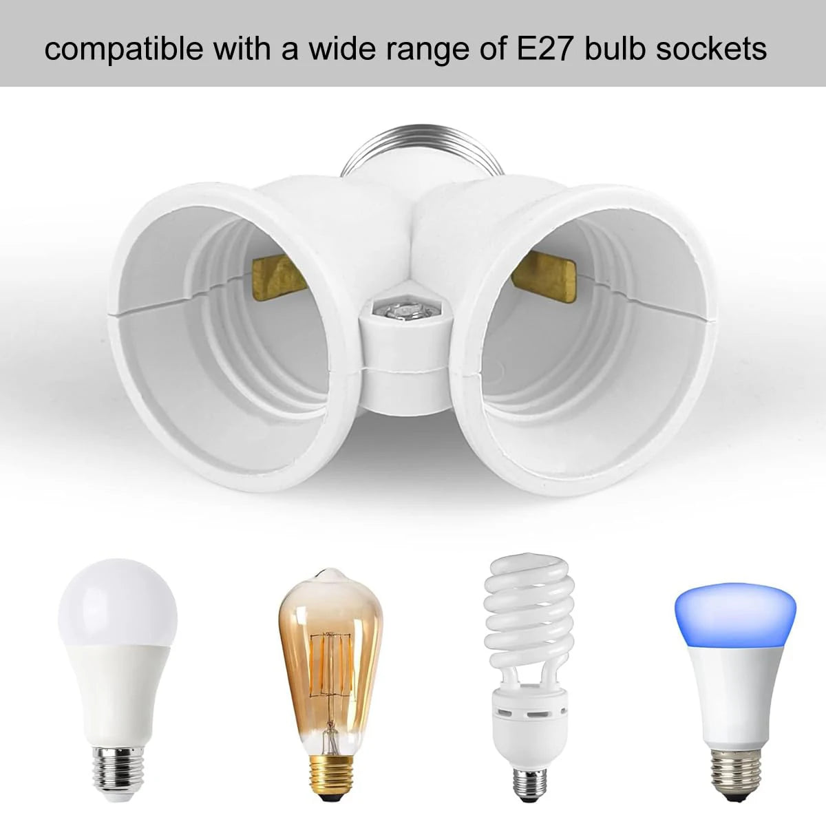 Screw 2-e27 Lamp Bulb Socket Bulb-socket Light-holder Lighting-accessories Halogen-light-lamp Holder 2in1 Double E27 Buld-socket