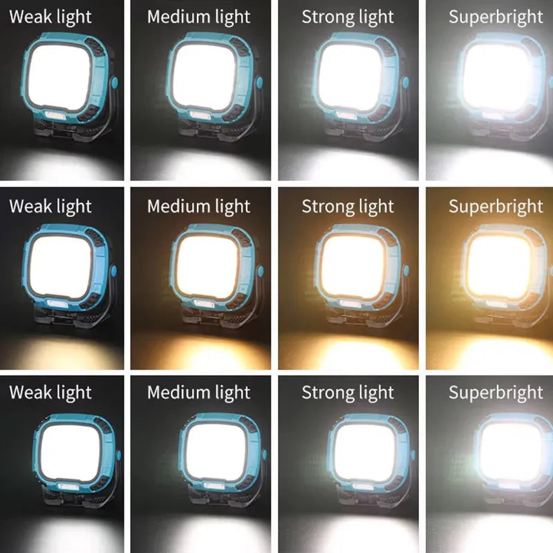 Outdoor Camping Fishing Emergency Rechargeable Magnetic Work Lamp Portable LED Spotlight Lantern Strong Light Flashlight W892