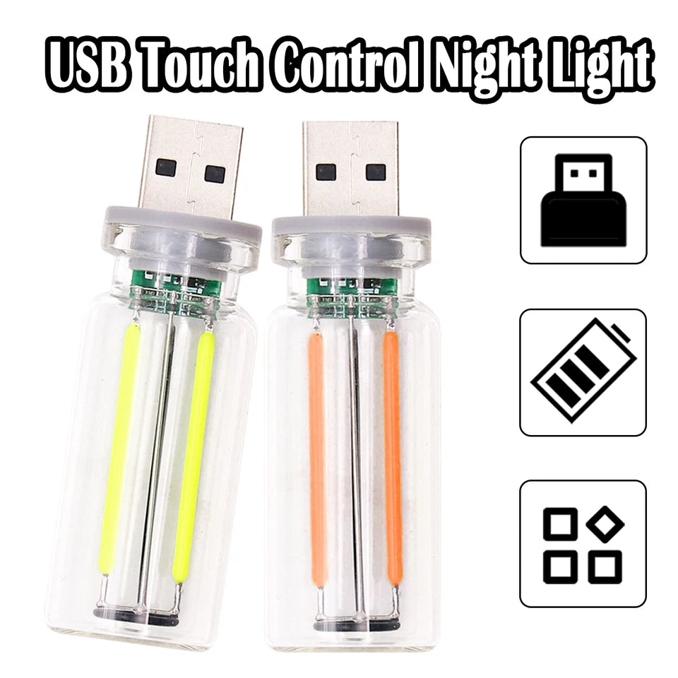 USB Touch Control LED Night Light Atmosphere Light Bulb Incandescent Lamp LED Filament Light Bulb Car Camping Home Room Decor