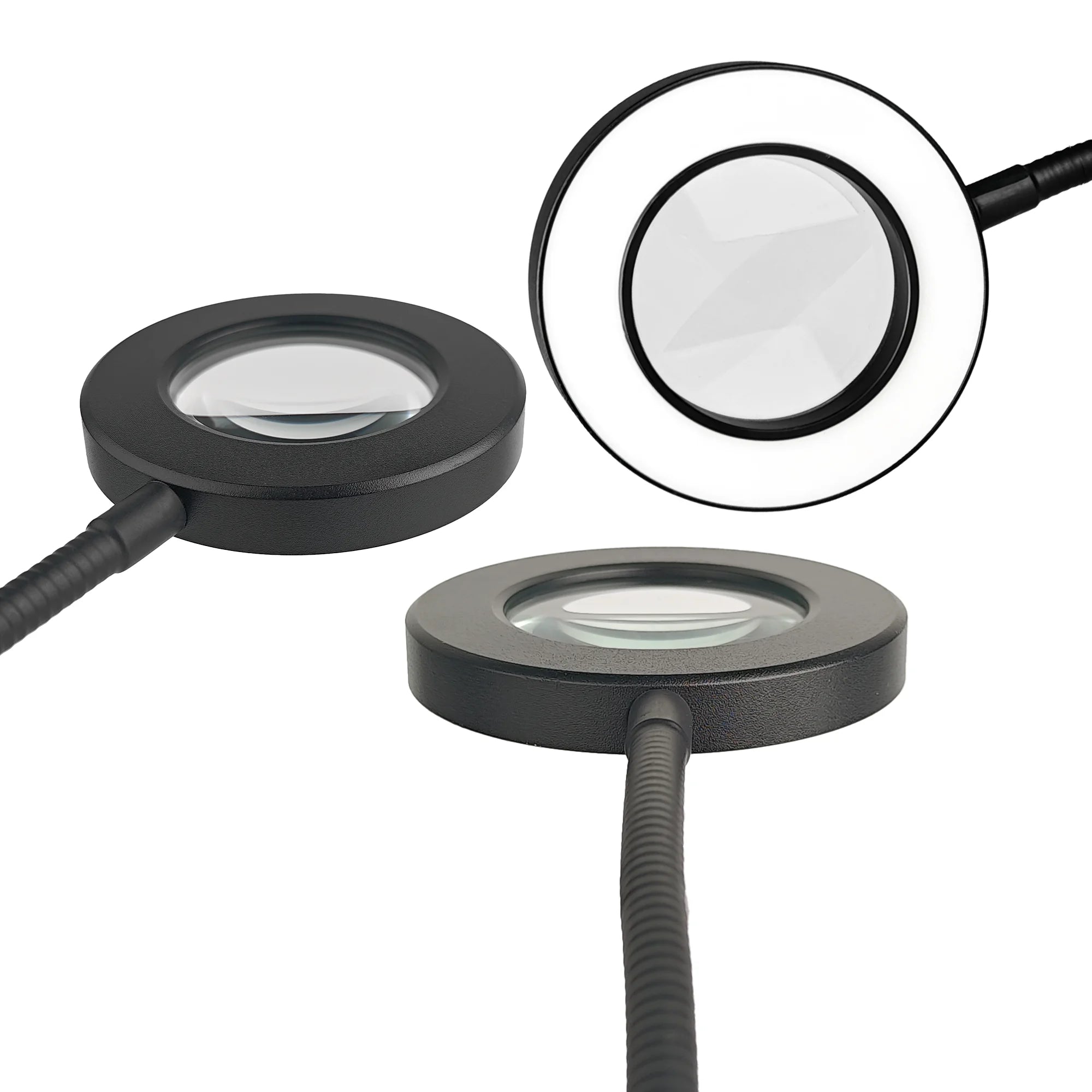 Dimmable LED Clip On Magnifying Lamp 5X, Clamp Magnifying Glass with Light for Reading, Crafts, DIY & Repair, 1 Piece.