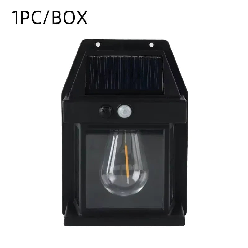 100LED Solar Wall Lamp Outdoor Lampwaterproof Motion Sensor Solar Powered Sunlight Street Lamp Garden Railing Decorative Lamp