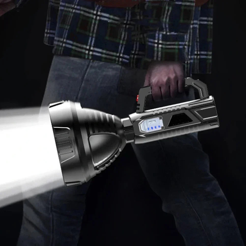 High Power LED Flashlight Waterproof USB Rechargeable Fishing Lantern Torch Powerful Spotlight Searchlight for Camping