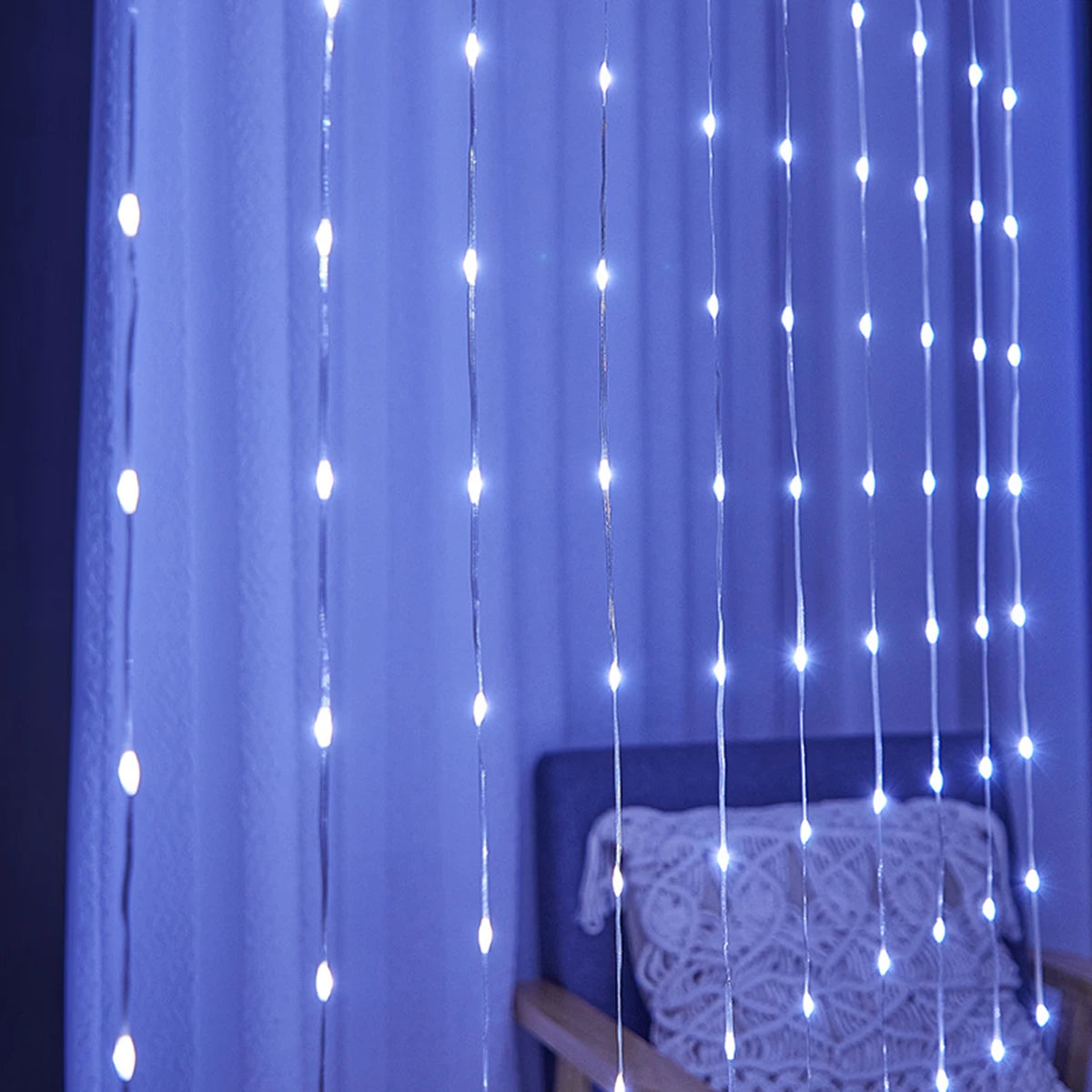 3x1M/3x3M LED Curtain Fairy String Flex Wire Lights Garland For Christmas New Year Party Wedding Home Garden Patio Decor Lamps