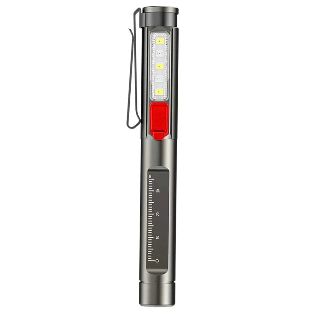 2in 1 Pen Light White Warm Led Eye/Mouth Check Penlight USB Rechargeable Work Camping Hiking Travel Pocket Lighting Flashlight
