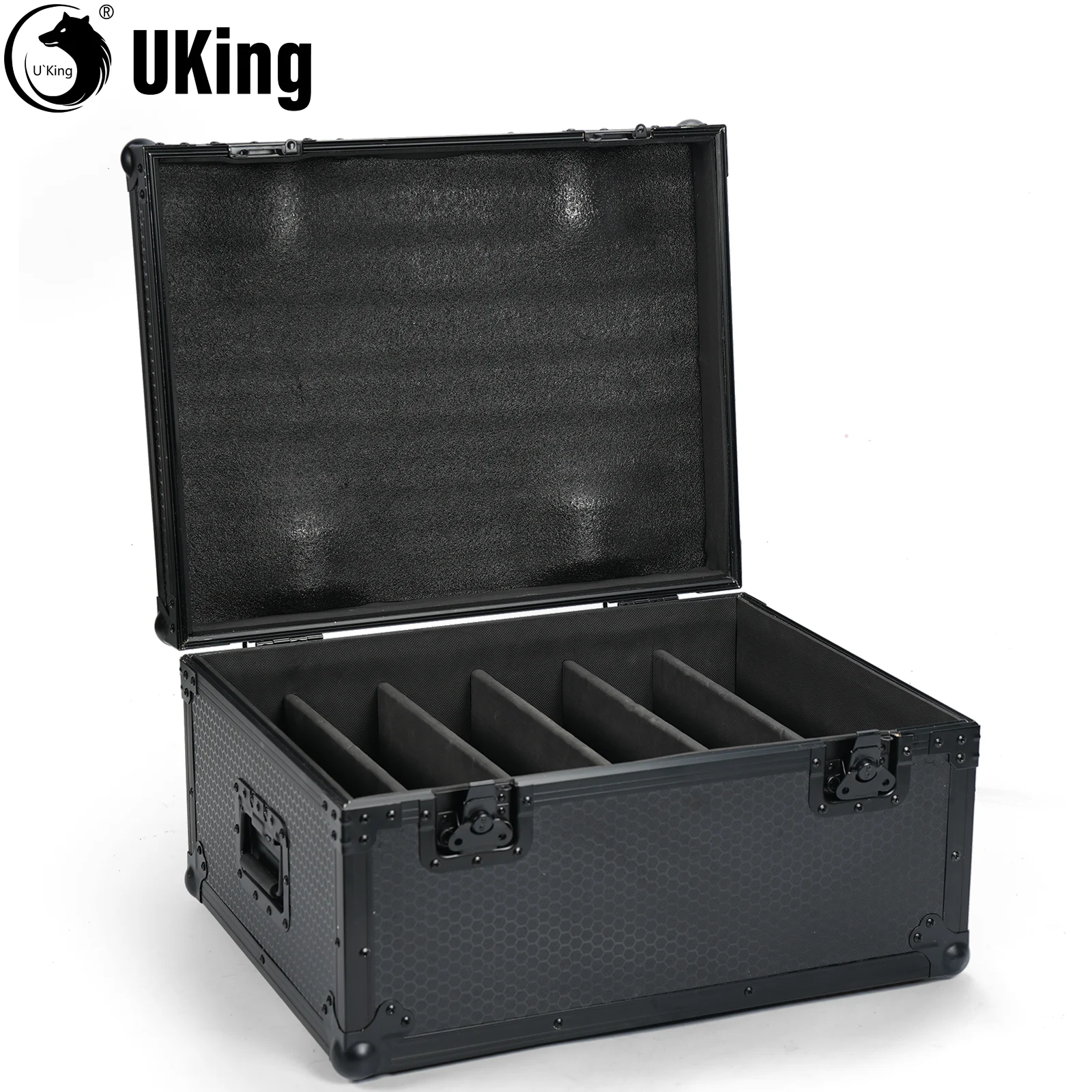 U'King High-grade Leather Flightcase  Airline Case Gator Case Stage Light Box For 6Pcs 200W LED RGBW 48+8-Segment Strobe Lights