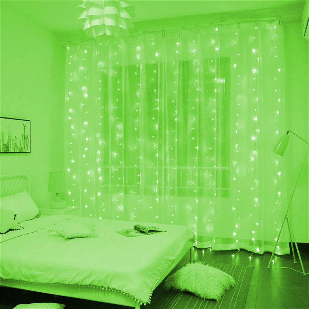 3M 6M USB LED Curtain 8 Modes Light with Remote Wedding Bedroom Living Room Ramadan Decorations EID Mubarak Valentine's Day 2026