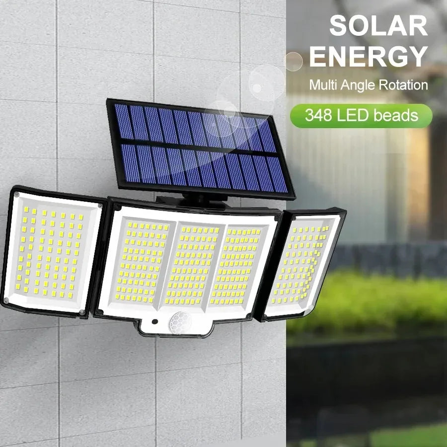 HOMEFISH 234LED Solar Security Lights Outdoor Motion Sensor 3 Modes Waterproof Split Solar Flood Wall Light for Garden Garage