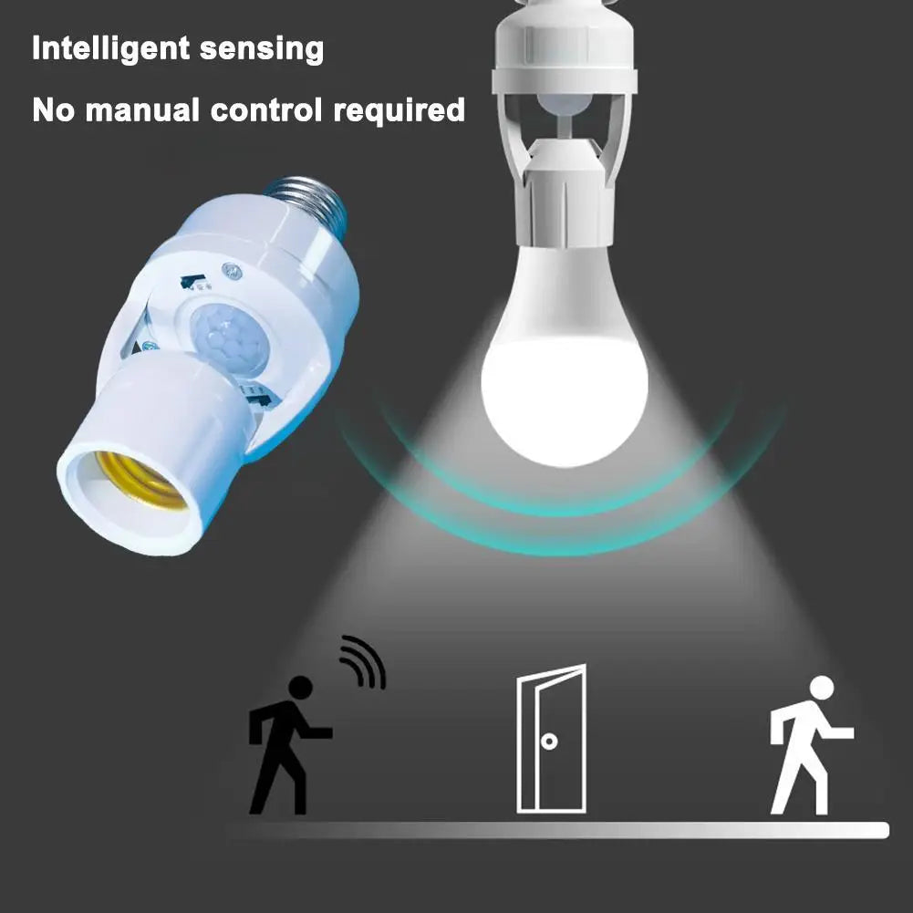 360 Degrees Human Induction Motion Sensor Lamp Socket Base AC85-265V Delay Time Switch E27 Base Holder Socket Adapter
