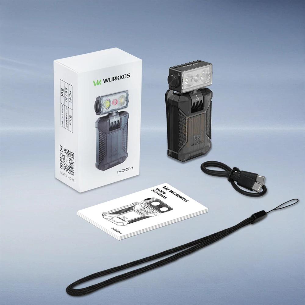 Wurkkos HD04 Mini 750 Lumens EDC Flashlight with 180 ° Horizontal Rotation Is an Ideal Choice for Camping Inspection and Gift