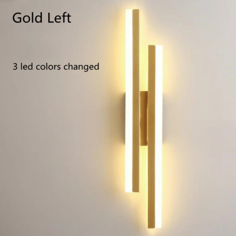 JOYINLED Modern Acrylic LampshadeLED Wall Lamp Sconce Copper Line Pipe Lighting for Bedroom Living Room Corridor Light Fixture