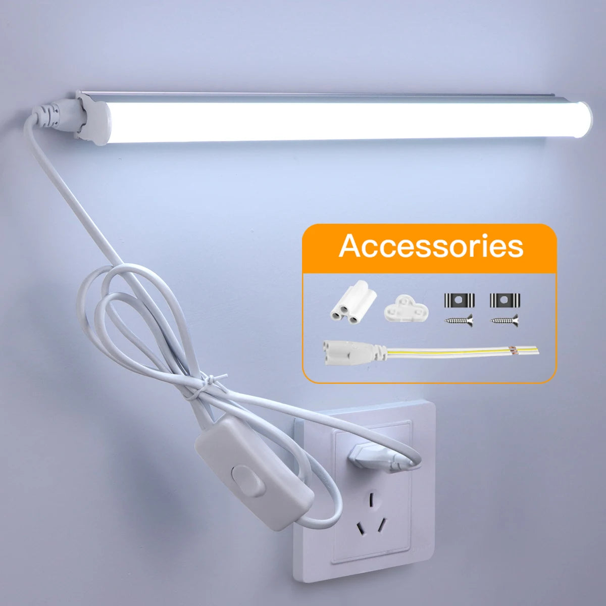 1FT 6W 29CM Desk Lamp T5 Tube LED Bar With Screws for Mounting Under Bookshelf AC220V 110V Home Reading Lamp Table Light Lampara