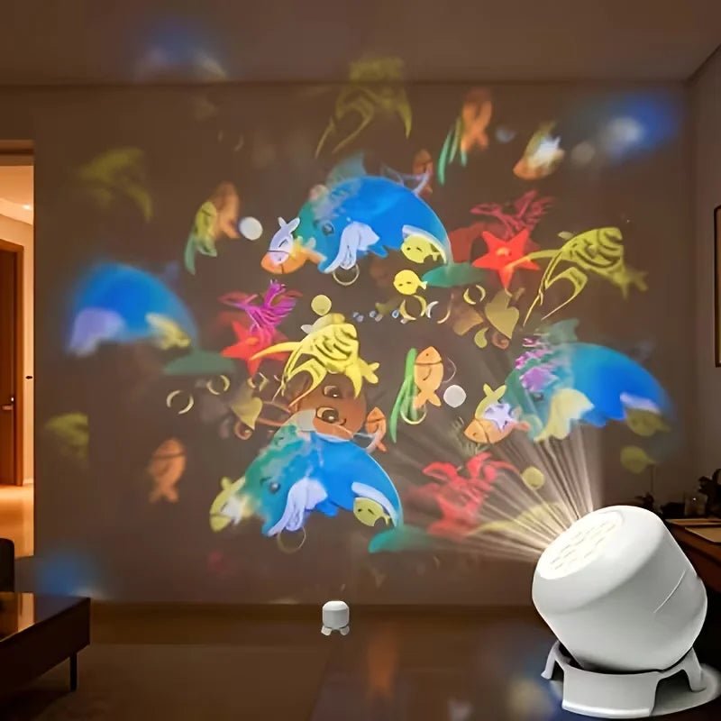 2026 LED Dynamic Projector USB Plug in Projection Night Light Adjustable Lighting for Home Christmas Parties Floor and Ceiling