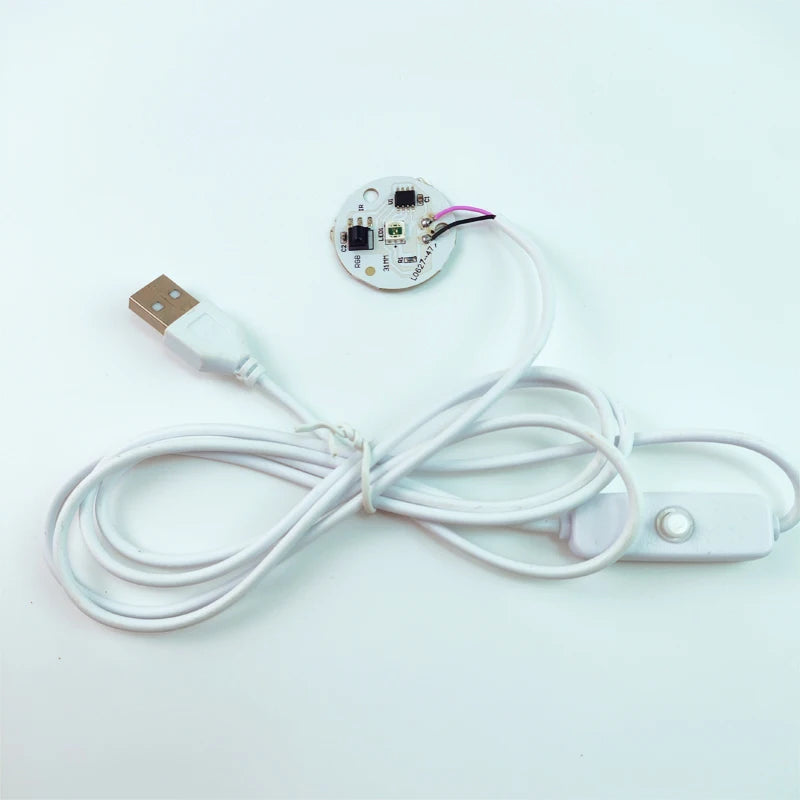 LED Colorful Light Source Board With Remote Control Dimmable 5V 3W-31MM With 1.5M USB Switch Cable DIY Desk Lamp Indoor Lighting