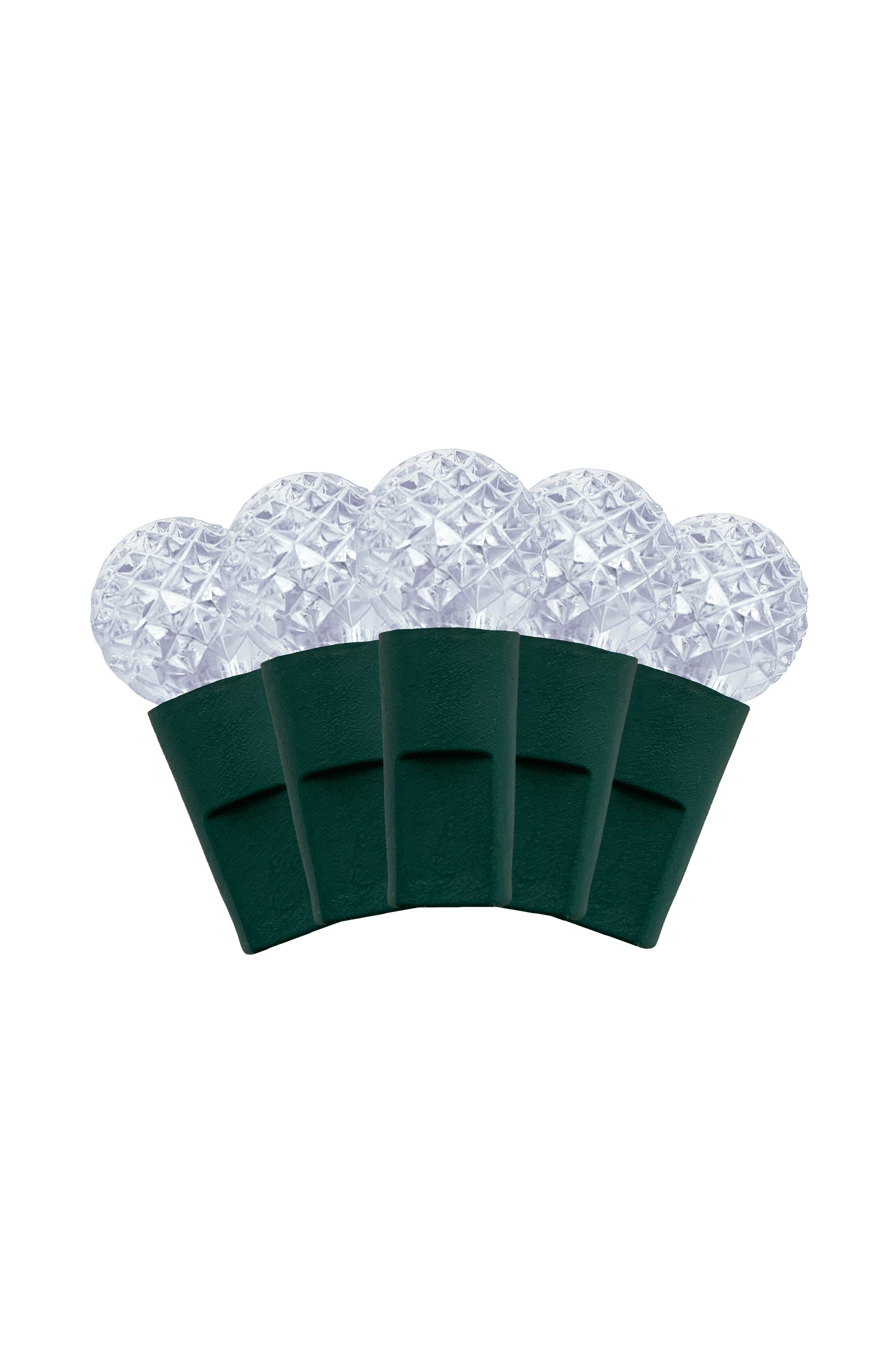 70 LED Indoor/Outdoor G12 Round Bulb Green Cable Christmas String Lights - Cool White