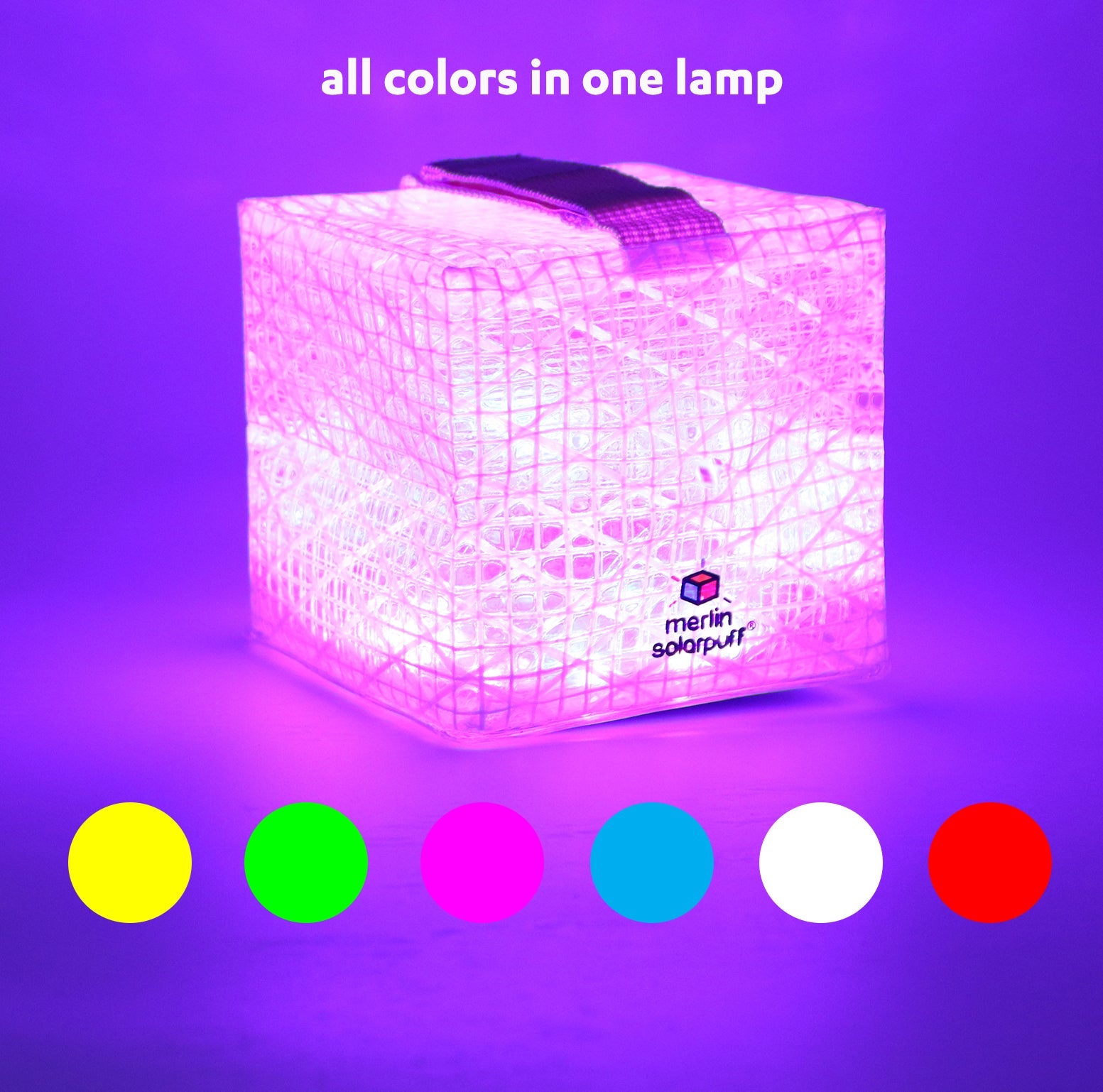 SolarPuff Merlin Multicolor Solar Lantern – Color Mood Light, Waterproof & Foldable
