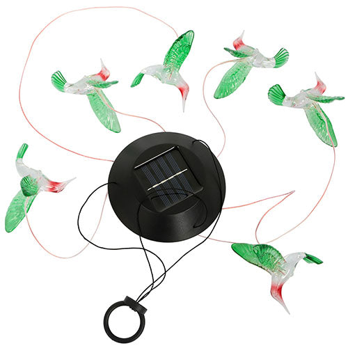 Solarek Hummingbird Wind Chime With 6 Leds, Color-Changing, Waterproof For Home & Garden, Black