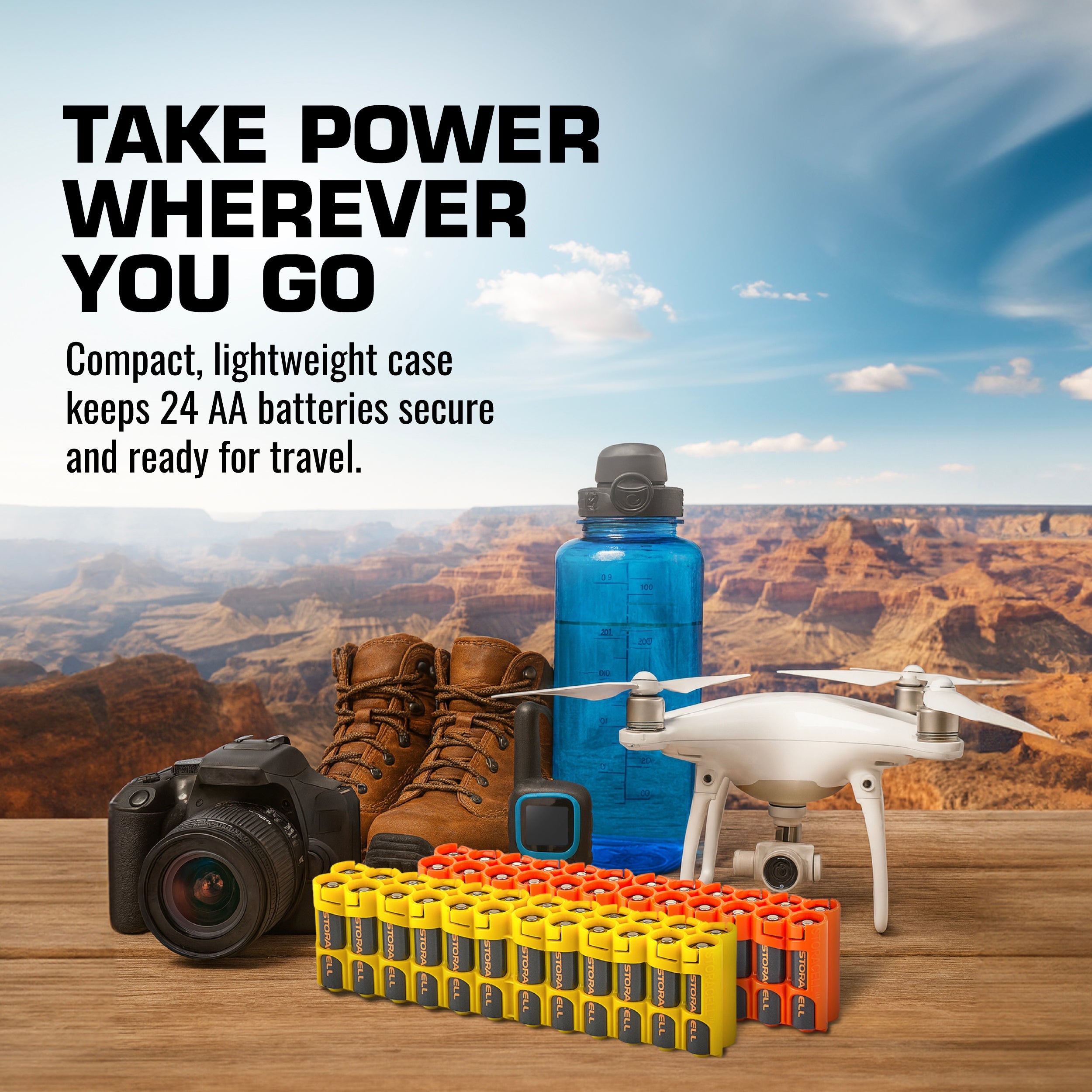 24 AA Pack Battery Caddy (Yellow)