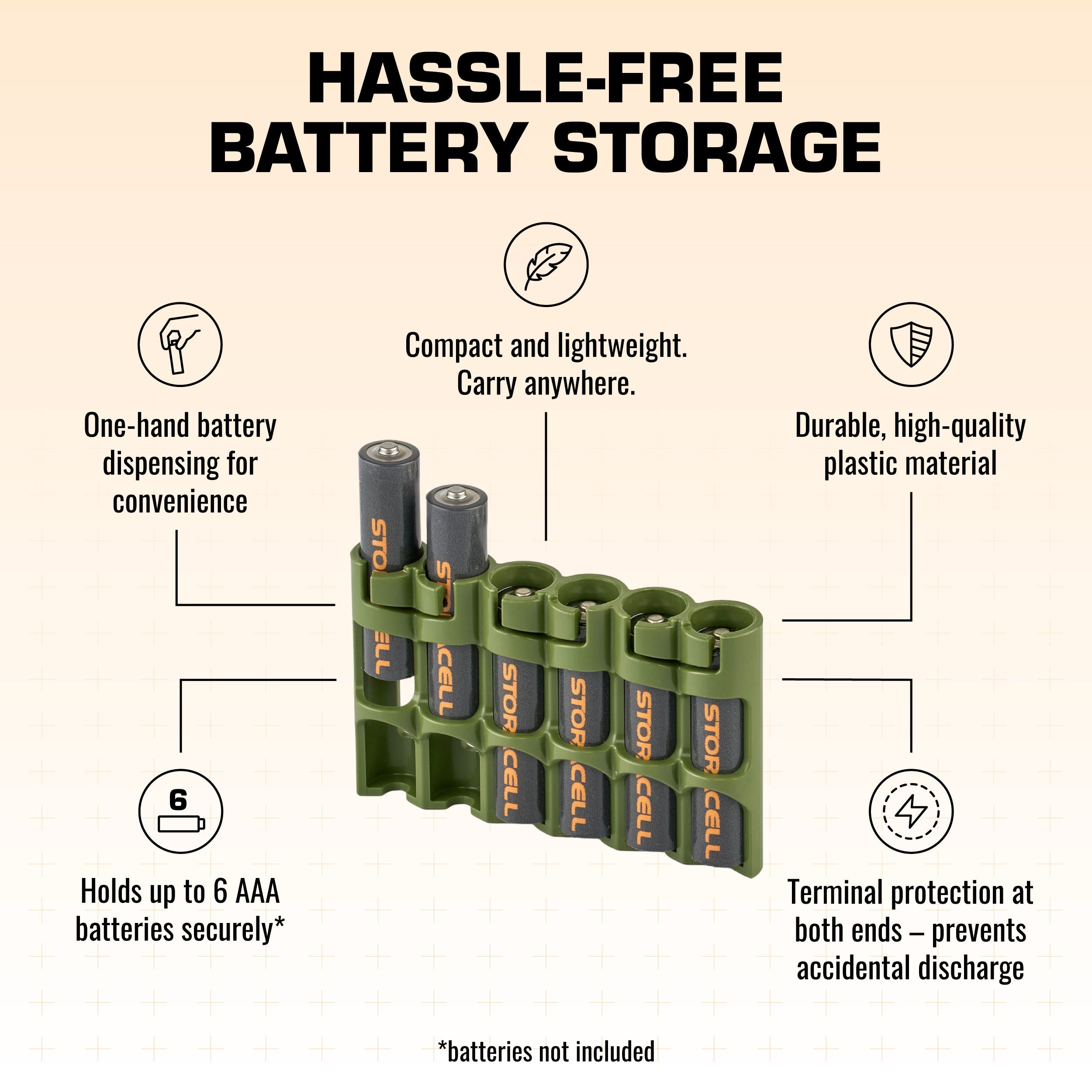 Slim Line AAA 6 Pack (Military Green)
