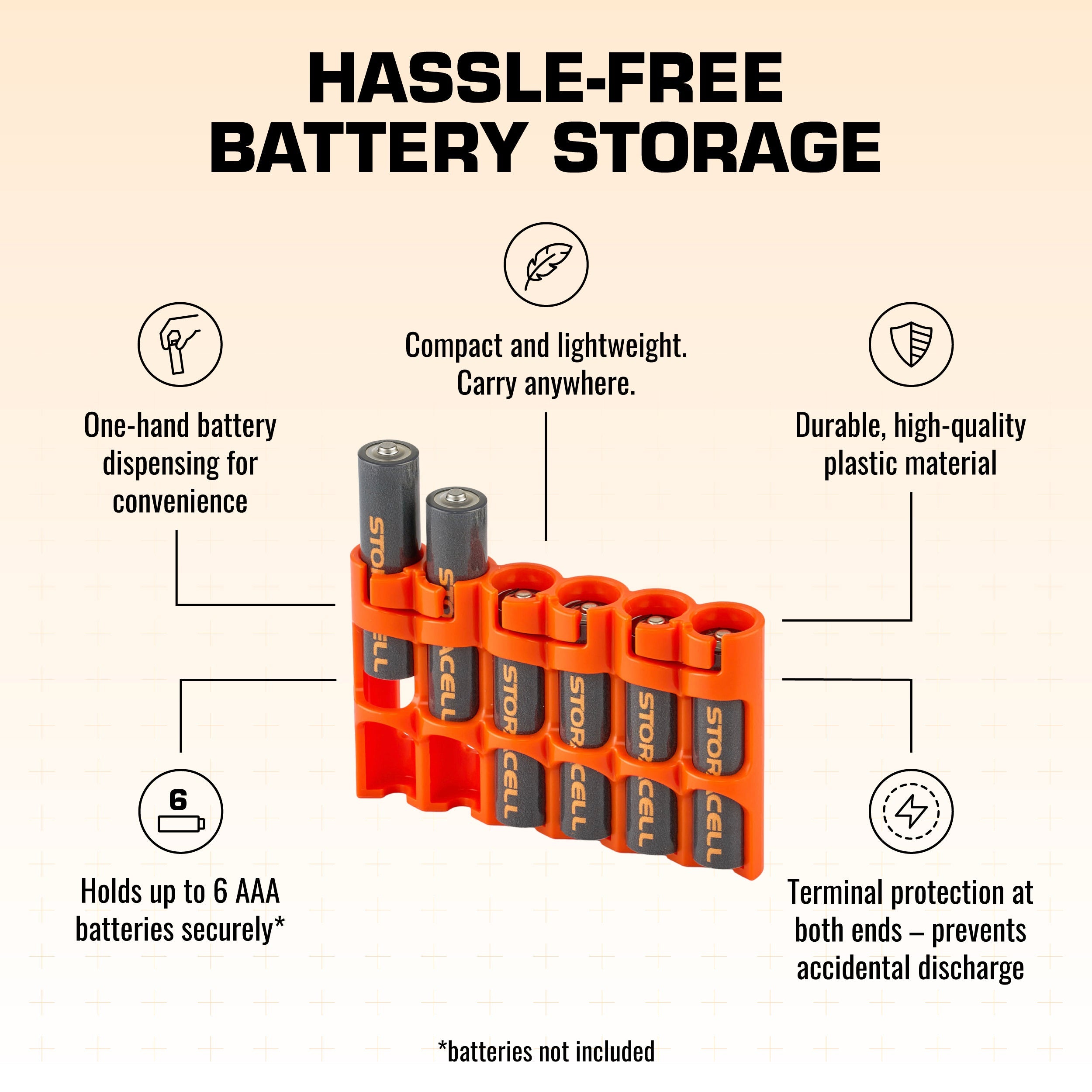 Slim Line AAA 6 Pack (Orange)